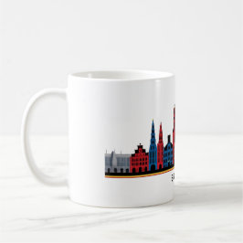 Caneca De Café Pop-Art Bruxelas Skyline 1