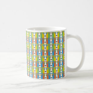 Caneca De Café Pop art dos desenhos animados do cão de Whippet