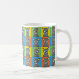 Caneca De Café Pop art dos desenhos animados do gato azul do