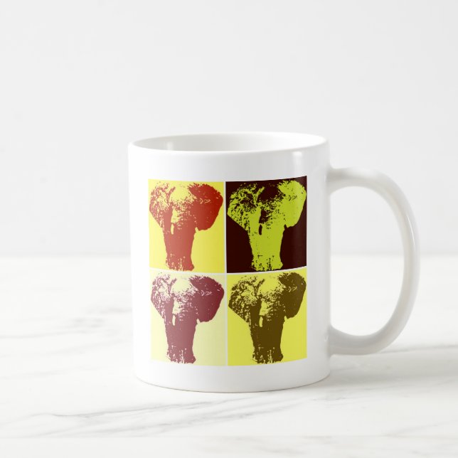 Caneca De Café Pop Art Elephant (Direita)