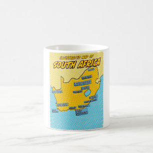 Caneca De Café Pop Art Ilustrado África do Sul