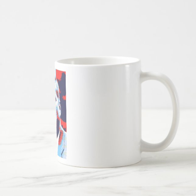 Caneca De Café Pop Art JFK John F. Kennedy Red Blue (Direita)