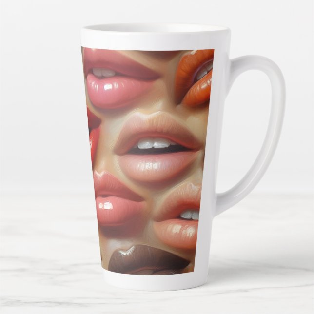 Caneca de Café Pop Art Lips Latte 12 & 17 oz (Direita)