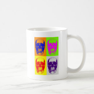 Caneca De Café Pop Art Skull