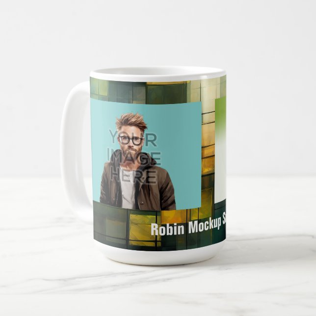 Caneca De Café Pop Cultura Assinável Adicionar Foto Personalizada (Frente Esquerda)