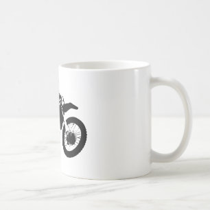 Caneca De Café Pop de Arte Branca Negra Motocross Motorcyesporte