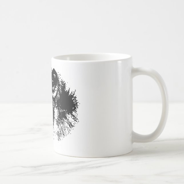 Caneca De Café Pop de arte em chimpanzé preto-e-branco (Direita)