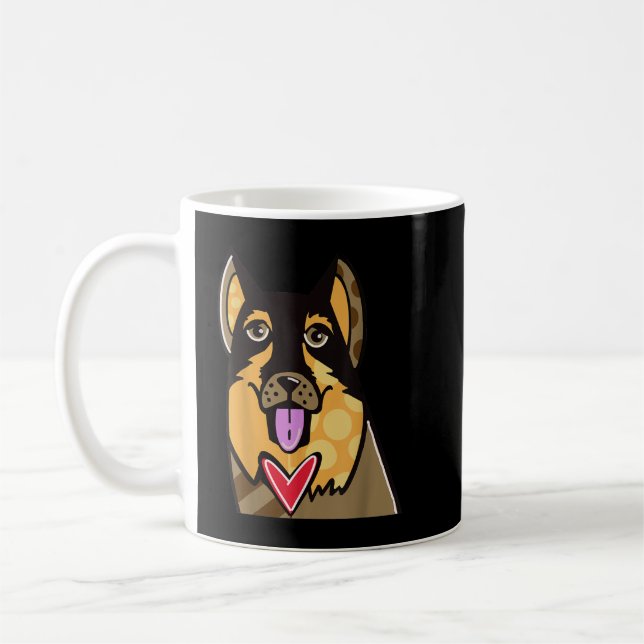 Caneca De Café Pop de Arte-german shepherd Cachorro-Bonito  Souve (Esquerda)