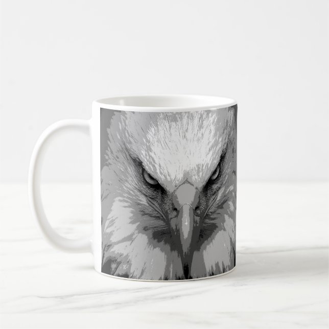 Caneca De Café Pop de Arte Moderna Personalizada Cabeça de Águia (Esquerda)