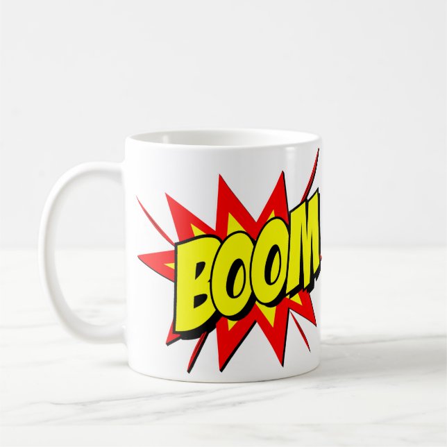 Caneca De Café Pop de BD Arte Amarela BOOM Novelty Engraçado (Esquerda)