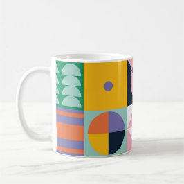 Caneca De Café Pop Geometry Retro Mug – Colourful Mid-Century