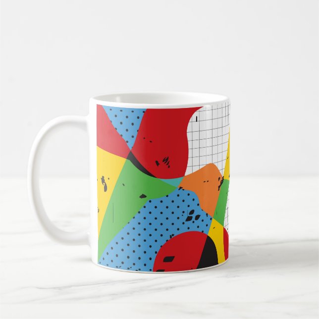 Caneca De Café Pop, Minimalismo vibrante. (Esquerda)