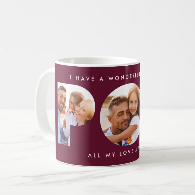 Caneca De Café Pop multifotografia tipografia moderna elegante bu (Frente Esquerda)