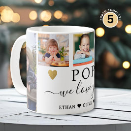 Caneca De Café POP Nós Amamos Você Netos 5 Colagem de Fotos  