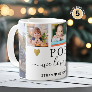 Caneca De Café POP Nós Amamos Você Netos 5 Colagem de Fotos  