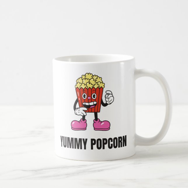 Caneca De Café Popcorn Comida Kawaii Face (Direita)
