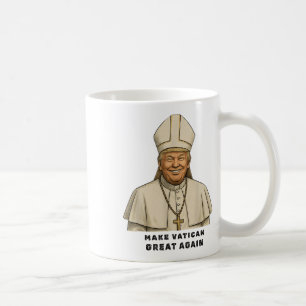 Caneca De Café Pope Trump Funny Trump Vaticano Christian Retro Ch