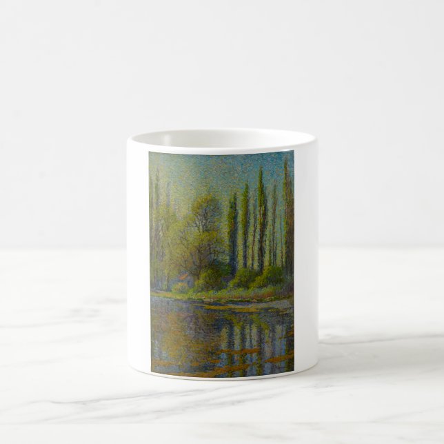 Caneca De Café Poplar Trees em Primavera (Utah Landscape) (Arte d (Centro)