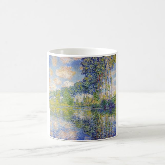 Caneca De Café Poplars on the River Epte (por Claude Monet) (Centro)