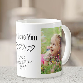 Caneca De Café Poppop Amo-Te Os Nomes De Fotografias Personalizad