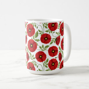 Caneca De Café Poppy alegre Flores de Verão