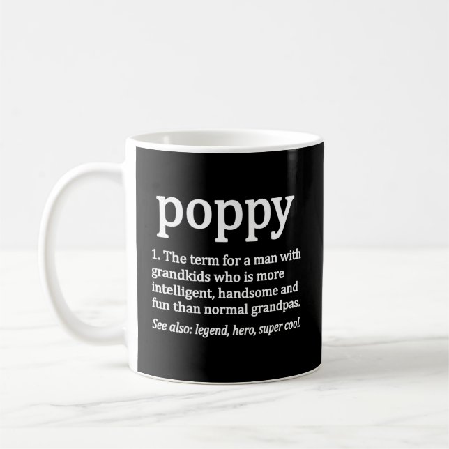 Caneca De Café Poppy Avô Definição Melhor Avô Poppy (Esquerda)