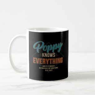 Caneca De Café Poppy Sabe Tudo Para O Vovô E O Pai