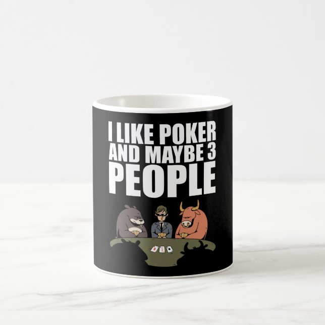 Caneca De Café Pôquer - Eu Gosto de Pôquer E Talvez 3 Pessoas (Centro)