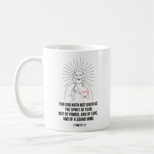 Caneca De Café Por Deus Hath Não Nos Deu O Espírito Do Medo