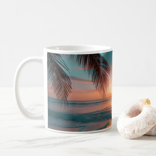 Caneca De Café pôr do sol (Com Donut)