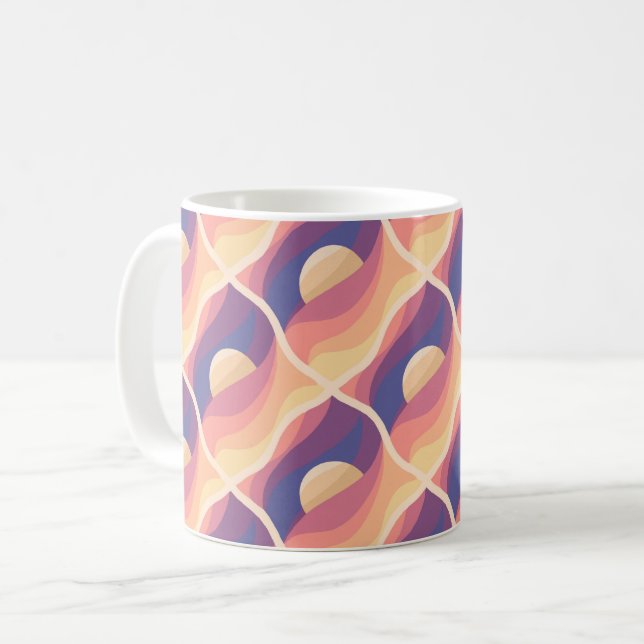 Caneca De Café Pôr do Sol Boho (Frente Esquerda)