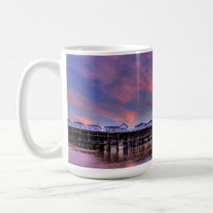 Caneca De Café Por do sol de cristal do cais