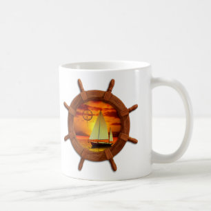 Caneca De Café Por do sol do veleiro