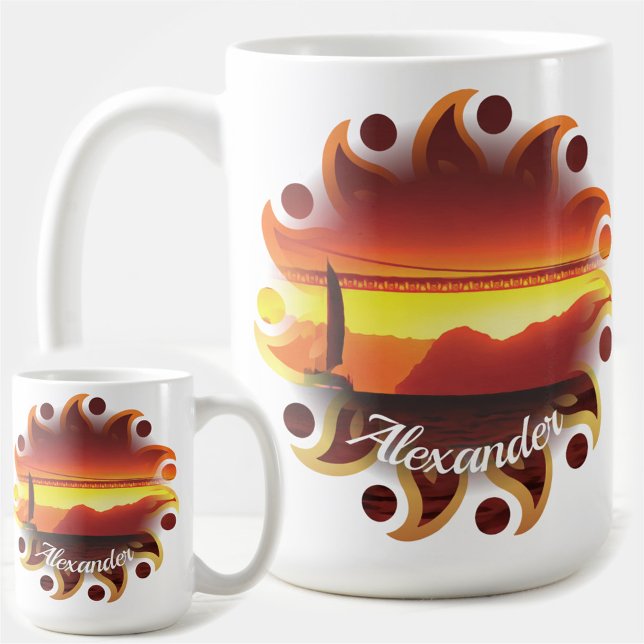 Caneca De Café Pôr do sol em San Francisco 1124 (Criador carregado)