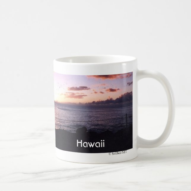 Caneca De Café Por do sol havaiano (Direita)
