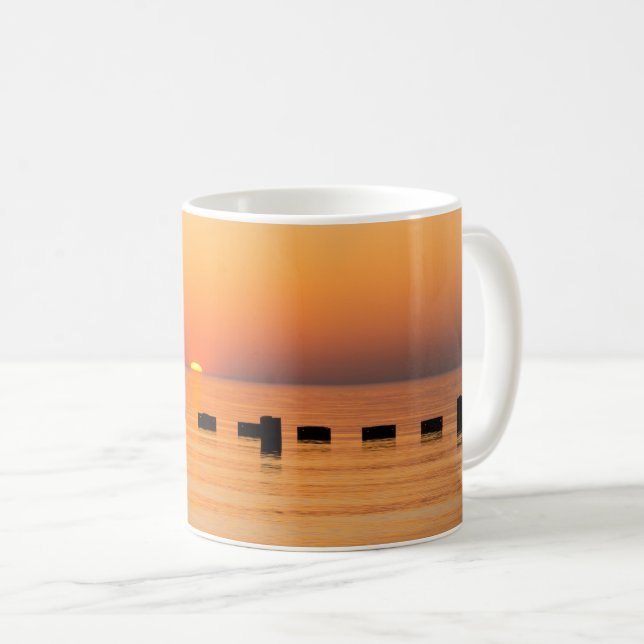 Caneca de Café Pôr do Sol no Lago Orange (Frente Esquerda)