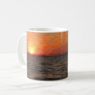 Caneca De Café Pôr do sol no Lago Yellowstone