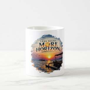 Caneca De Café Pôr do Sol Oceânico Mínimo Menos Ruído Mais Horizo