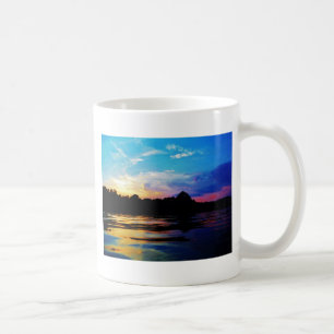 Caneca De Café pôr do sol Rainbow na montanha Lake