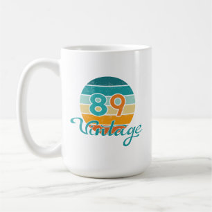 Caneca De Café Pôr do Sol Retro 89 Vintage Distorcido