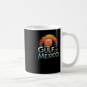 Caneca De Café Pôr do sol retrô no Golfo do México, pesca e naveg