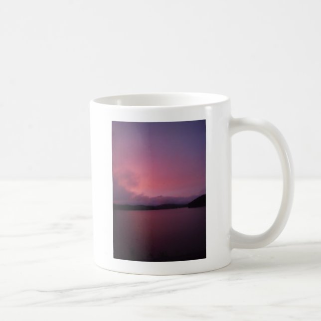 Caneca De Café pôr do sol roxo no lago de Arrohead (Direita)