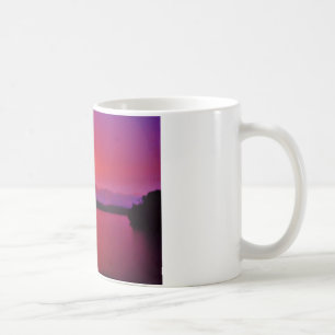 Caneca De Café pôr do sol roxo, rosa quente, no lago Arrohead