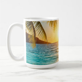 Caneca De Café Pôr do Sol Tropical Palm Beach