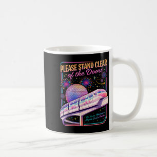 Caneca De Café Por favor, afaste-se das portas monorail arte Por