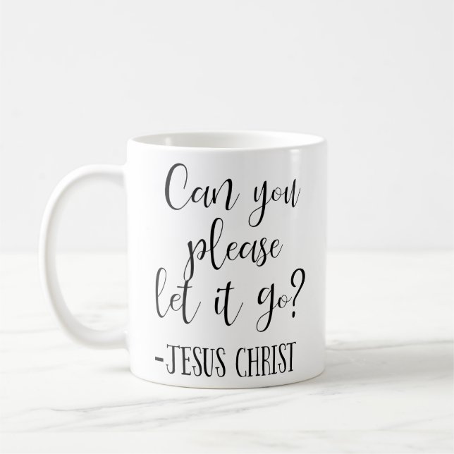 Caneca De Café Por favor, deixe Jesus Cristo Branco (Esquerda)