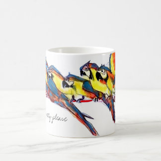 Caneca De Café Por favor papagaios bonito do macaw