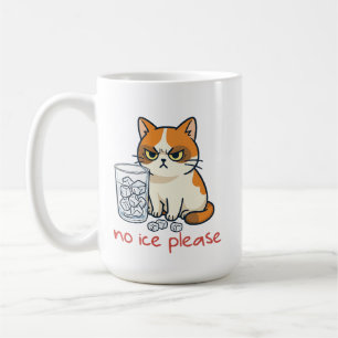Caneca De Café Por Favor Sem Gelo Gato Engraçado Contra Gelo, gat