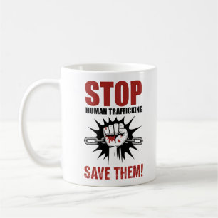 Caneca De Café Pôr termo à consciência do tráfico de seres humano