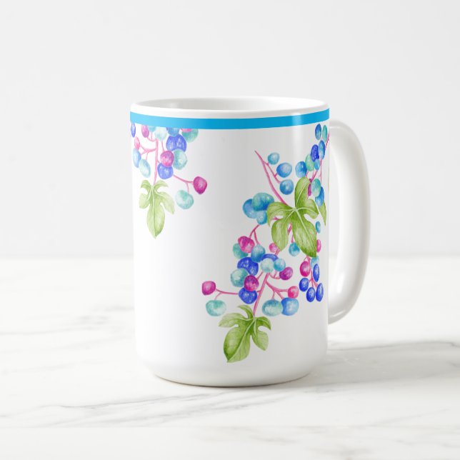 Caneca De Café Porcelain Berries em uma Mug Clássica (Frente Esquerda)